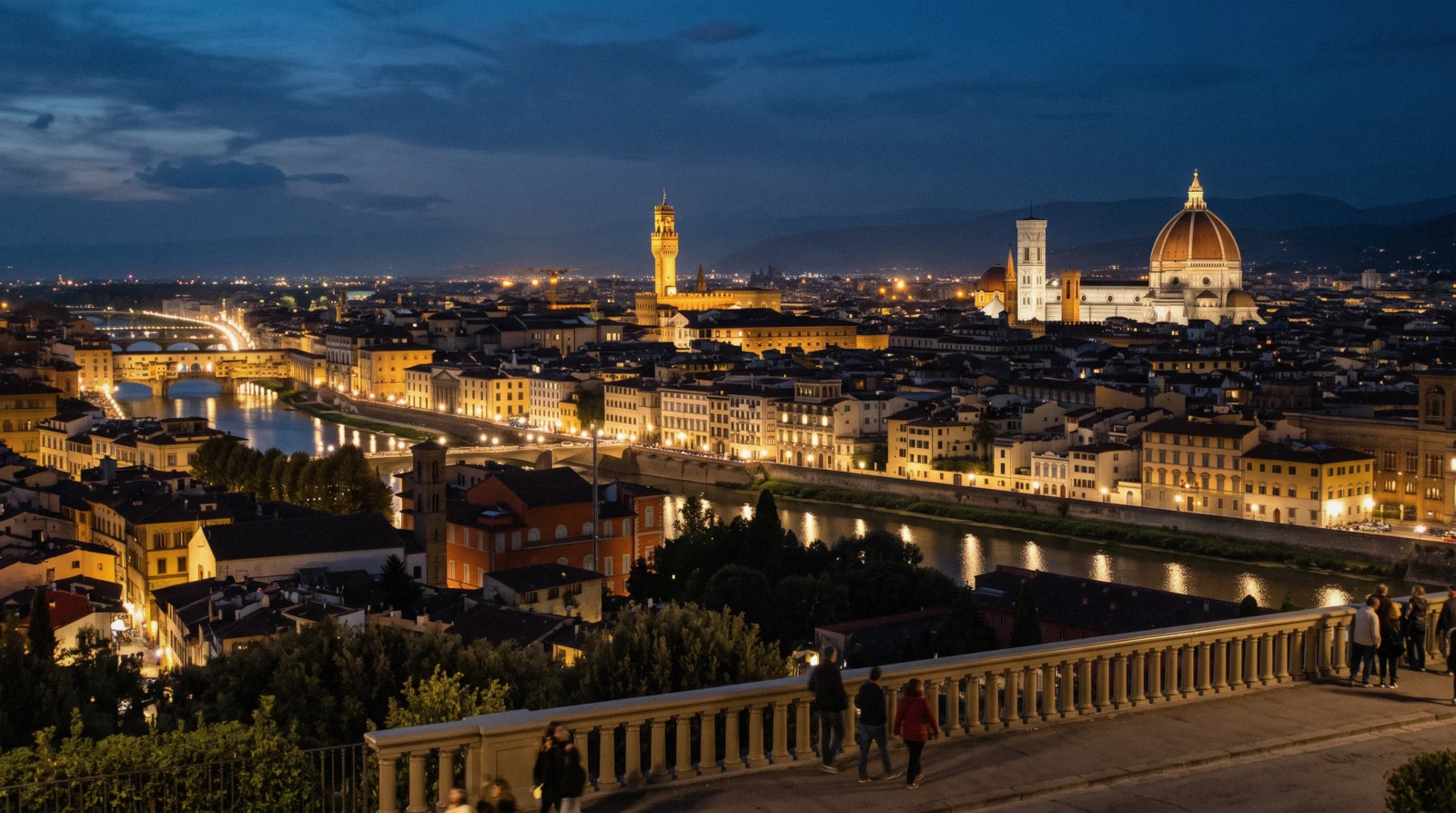 Florence at blue hour from the Oltrarno, opera in florence