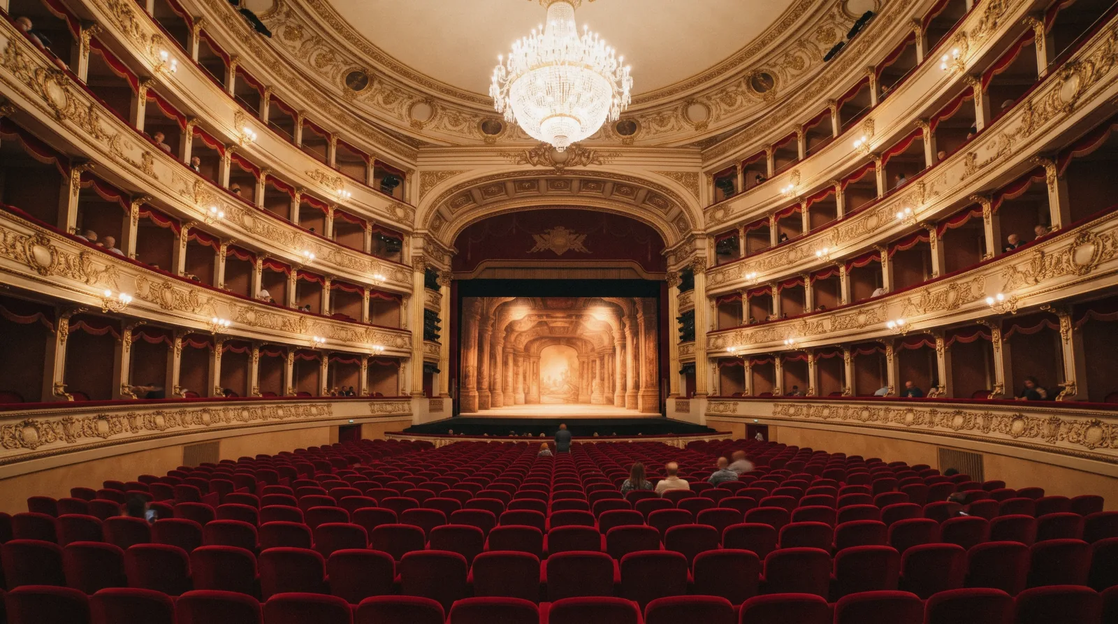 The red velvet and gold horseshoe auditorium of the Teatro dell'Opera di Roma, teatro dell opera di roma